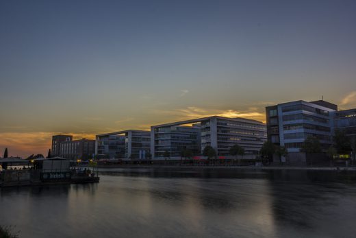 Hintergrundbild Sonnenuntergang Duisburg Innenhafen