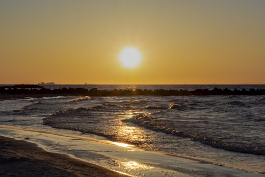 Hintergrundbild Sonnenuntergang Ostseestrand