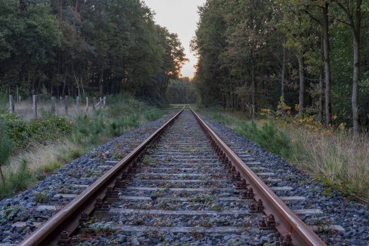 Hintergrundbild - Schienen im Wald