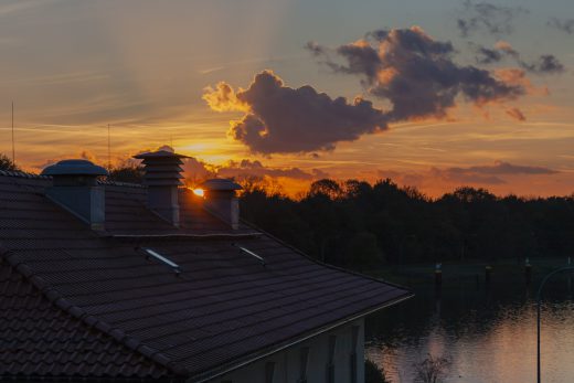 Hintergrundbild - Sonnenuntergang Schleuse Dorsten