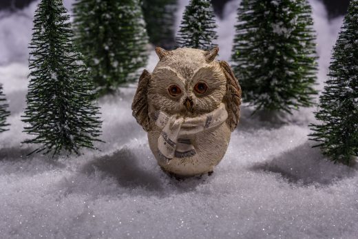 Hintergrundbild - Weihnachten Eule im Schnee