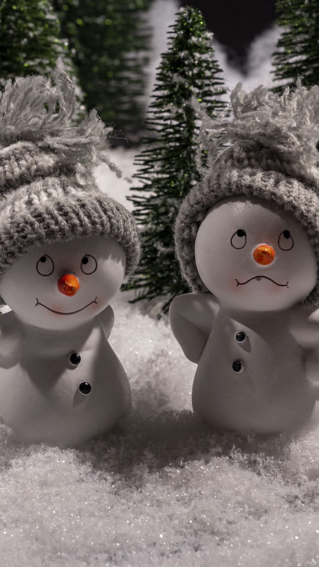 Hintergrundbilder Weihnachten Zwei Schneemanner
