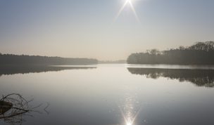 Hintergrundbild Sonnenaufgang am Hullerner Stausee