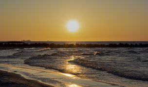 Hintergrundbild Sonnenuntergang Ostseestrand