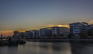 Hintergrundbild Sonnenuntergang Duisburg Innenhafen