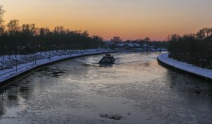 Hintergrundbild - Wesel Datteln Kanal im Winter