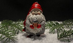 Hintergrundbild - Weihnachten Zwerg mit Lampe
