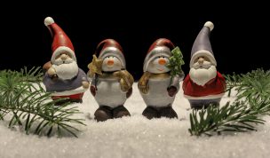 Hintergrundbild - Weihnachten Schneemänner und WIchtel