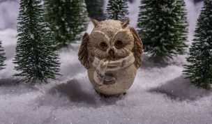 Hintergrundbild - Weihnachten Eule im Schnee