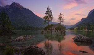 Hintergrundbilder - Evening at the lake - Hintersee