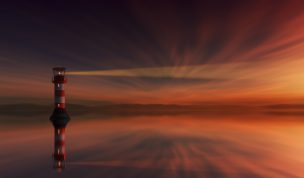 Hintergrundbilder - Leuchtturm im Sonnenuntergang